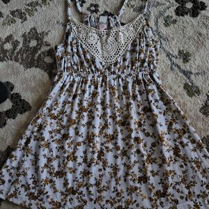 Floral Lace Trim Tank Top